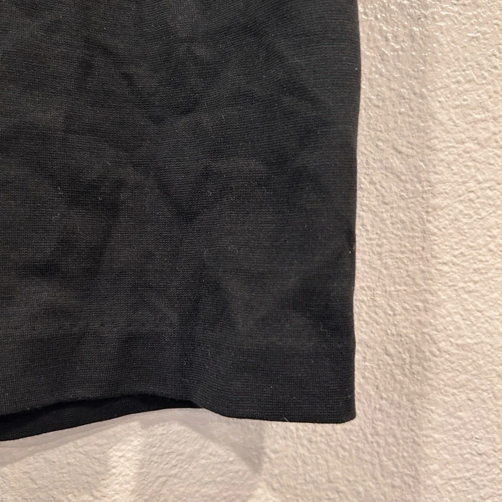 Chicos Black Pencil Skirt Size 2.5 XL Career Business Solid Stretch Back Vent